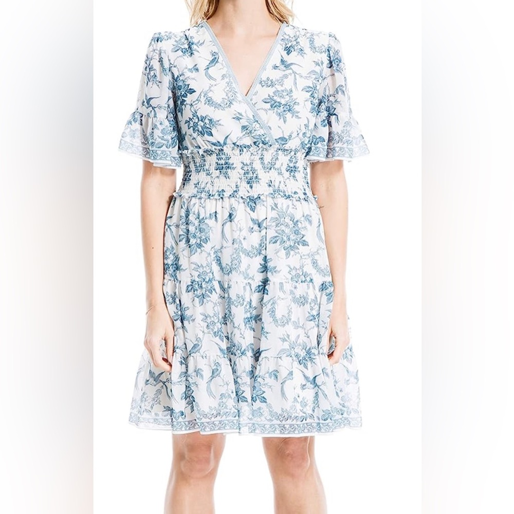 *NEW* Max Studio Toile Dress VNeck Size L